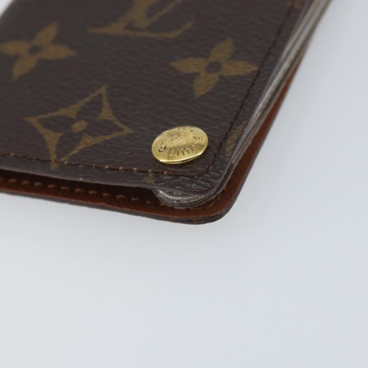 Louis Vuitton Porte Cartes Pression Card Case Monogram Canvas Brown Canvas Card Holders Accessory (Pre-Owned)