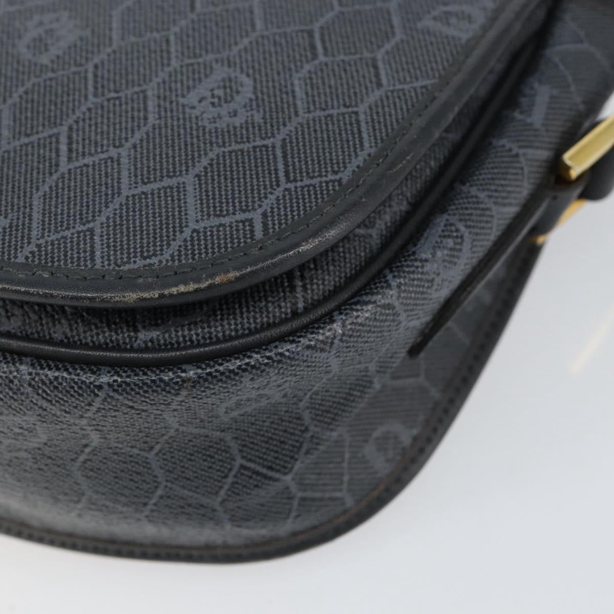 Christian Dior Vintage Honeycomb Shoulder Bag Canvas Black Canvas Shoulder Bag Bag (Pre-Owned)