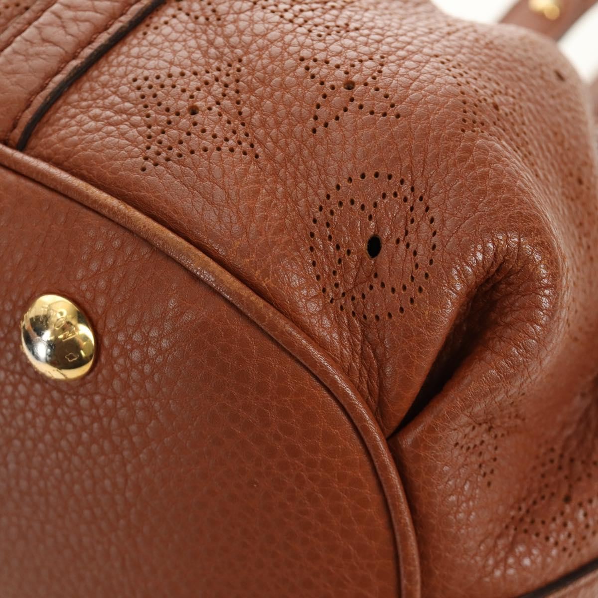 Louis Vuitton Lunar Handbag Mahina Leather Brown Leather Shoulder Bag Bag (Pre-Owned)