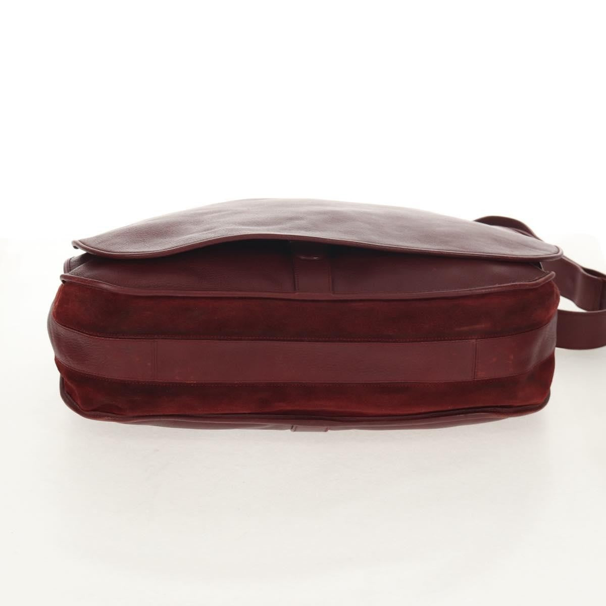 Cartier Must De Cartier Shoulder Bag Leather Burgundy Leather Shoulder Bag Bag (Pre-Owned)
