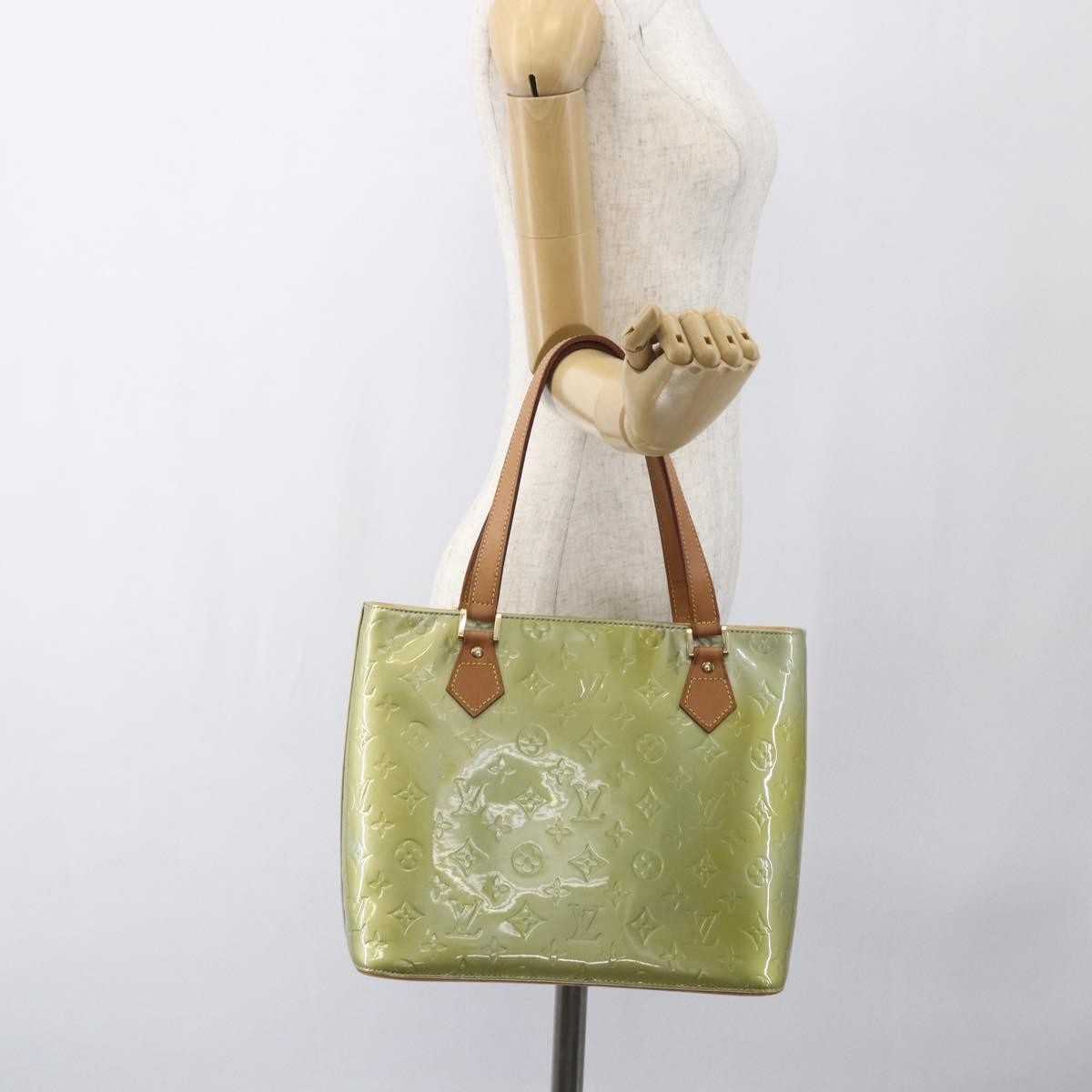 Louis Vuitton Houston Handbag Monogram Vernis Green Patent_Leather Tote Bag Bag (Pre-Owned)