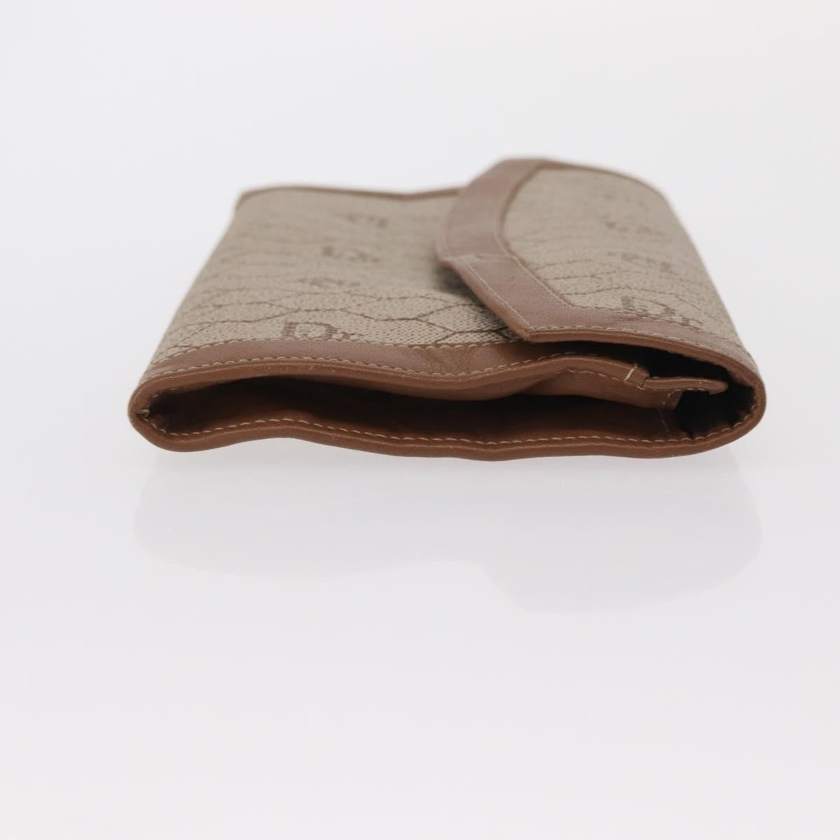 Christian Dior Vintage Honeycomb Flap Wallet Coated Canvas Beige Canvas Wallets Accessory (Pre-Owned)