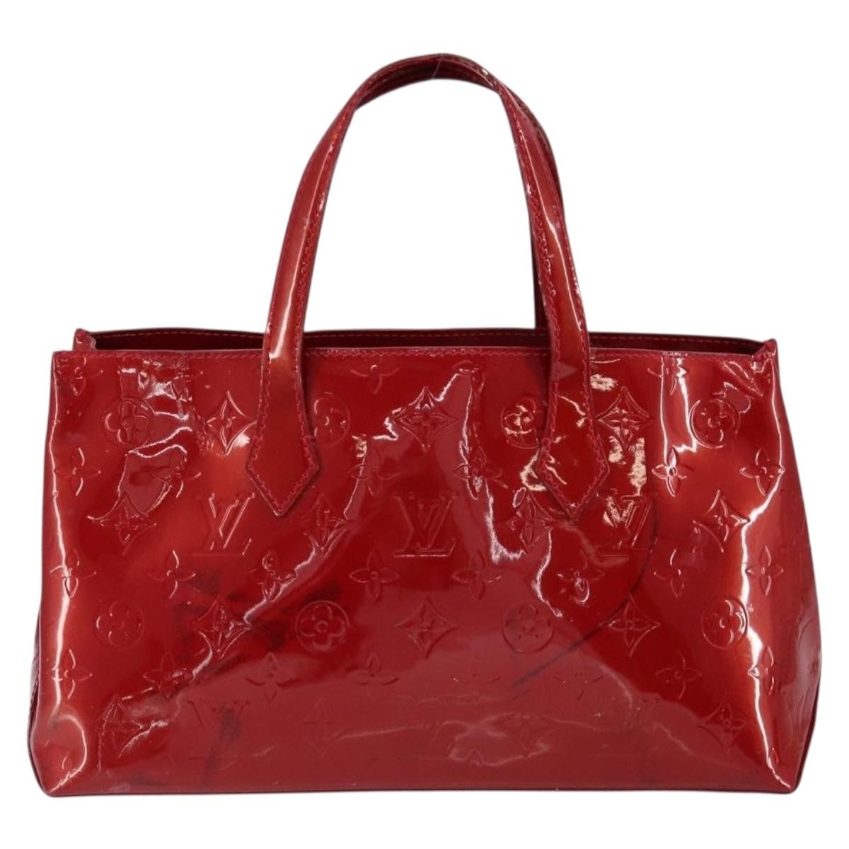 Louis Vuitton Wilshire Handbag Monogram Vernis Red Patent_Leather Handbag (Pre-Owned)