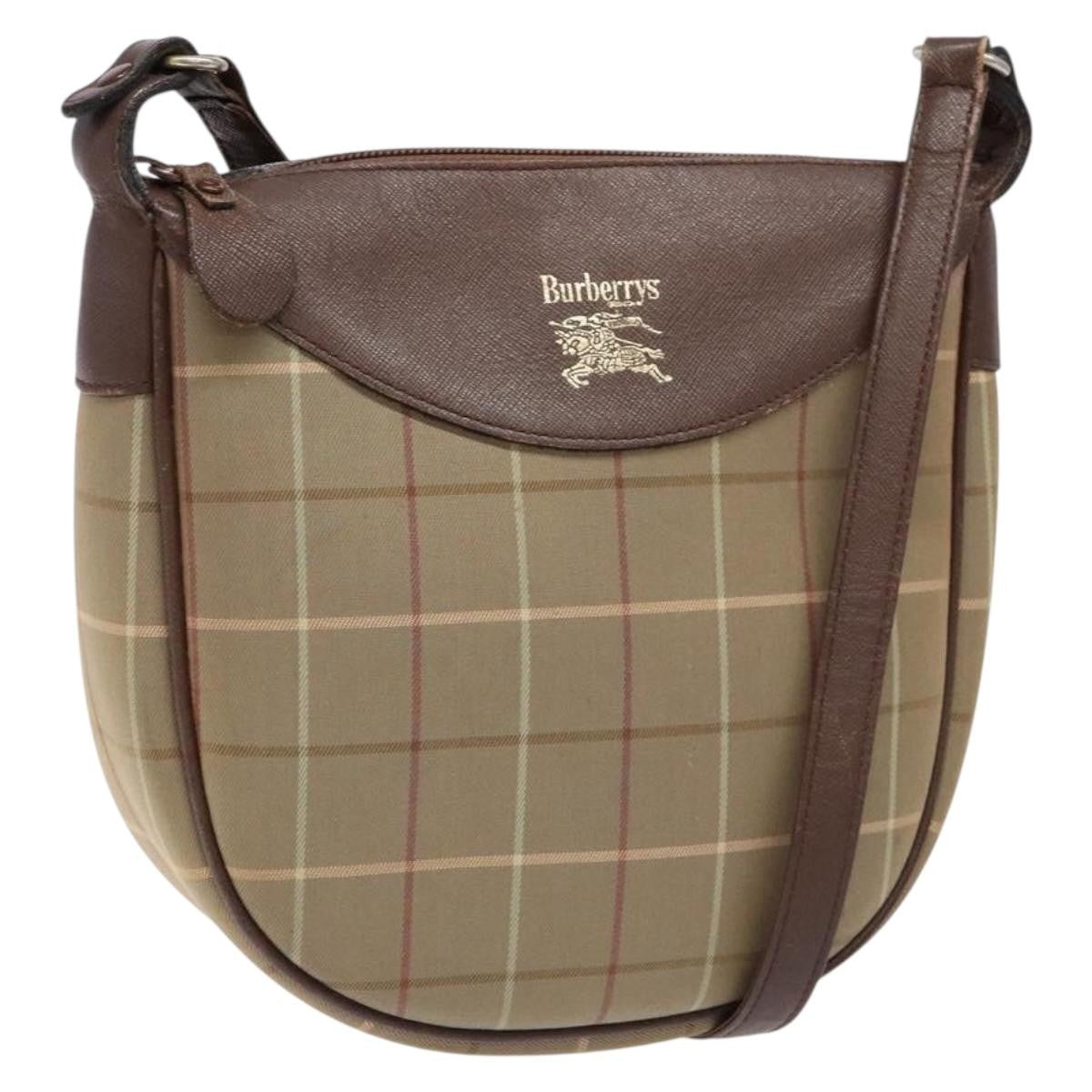 Burberry Nova Check Shoulder Bag Canvas Beige Canvas Shoulder Bag Bag (Pre-Owned)