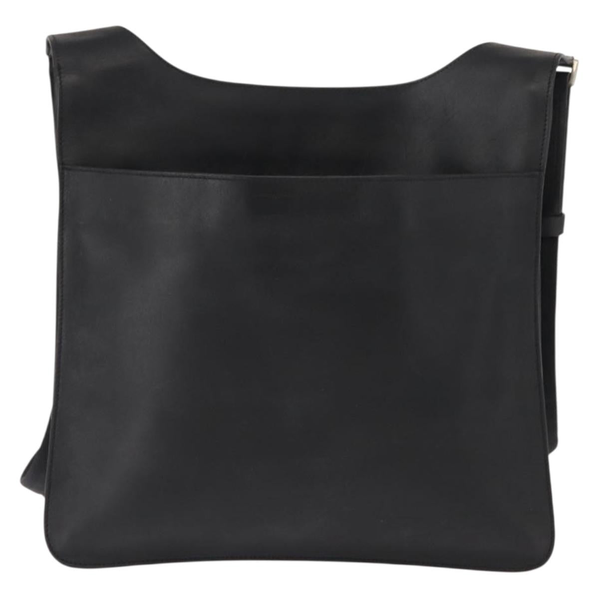 Prada Zip Messenger Bag Saffiano Leather Black Leather Shoulder Bag Bag (Pre-Owned)