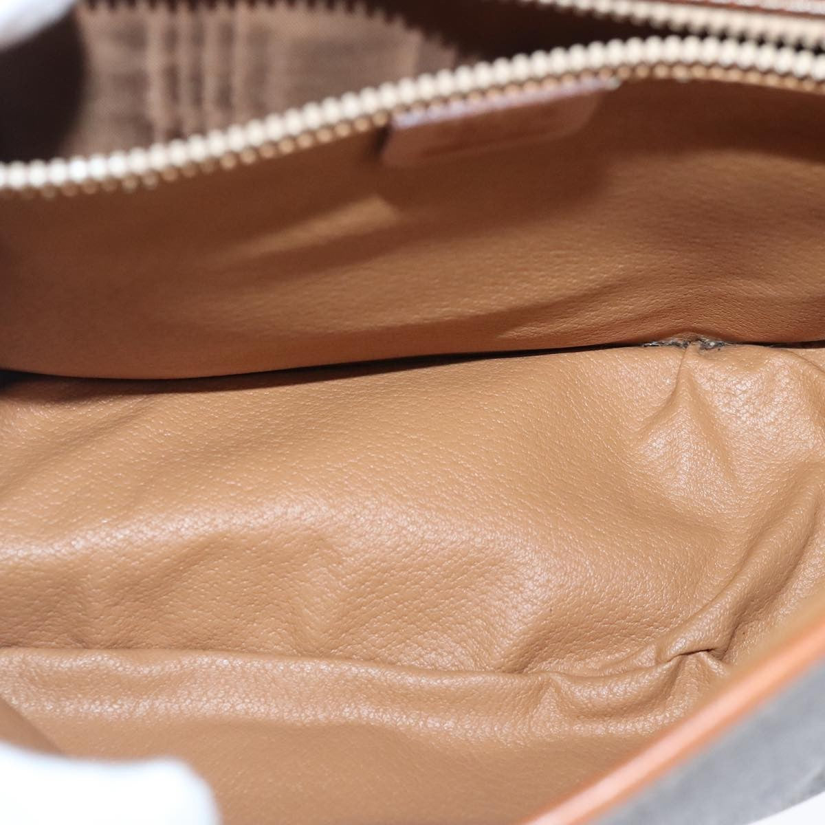 Celine Vintage Macadam Shoulder Bag Canvas And Leather Brown Canvas Shoulder Bag Bag (Pre-Owned)