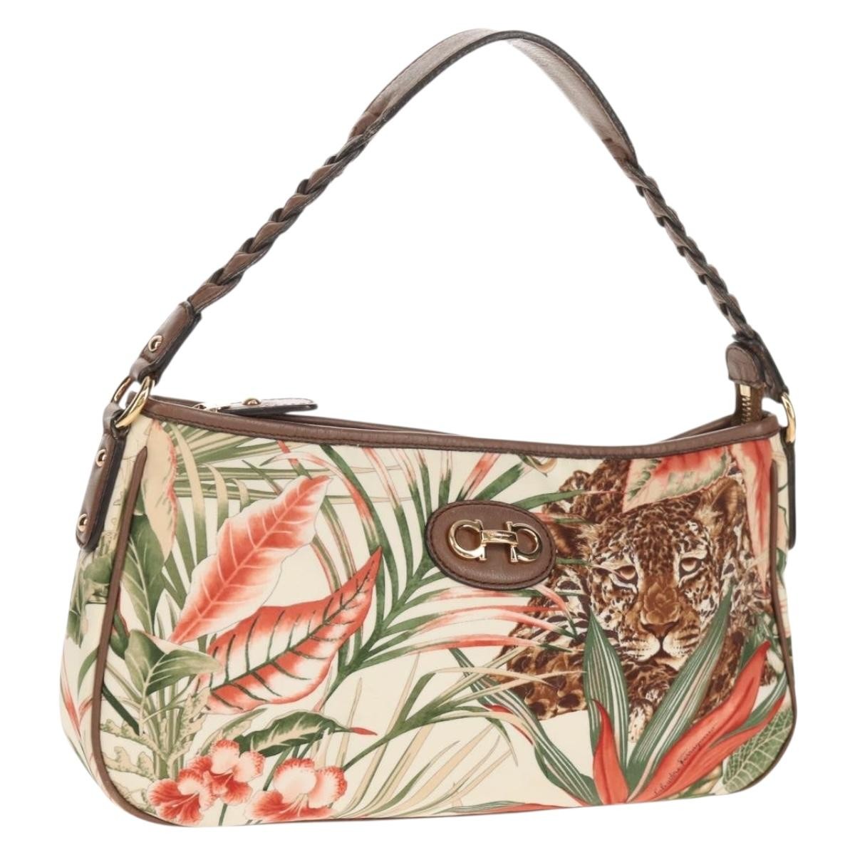 Salvatore Ferragamo Gancini Shoulder Bag Nylon Multicolour Nylon Shoulder Bag Bag (Pre-Owned)