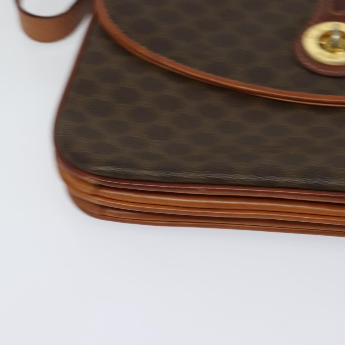 Celine Vintage Macadam Shoulder Bag Canvas And Leather Brown Canvas Shoulder Bag Bag (Pre-Owned)