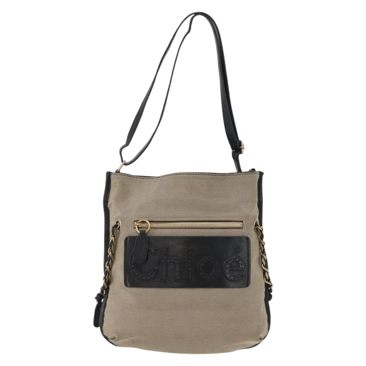 Chloe Vintage Shoulder Bag Canvas Beige Canvas Shoulder Bag Bag (Pre-Owned)