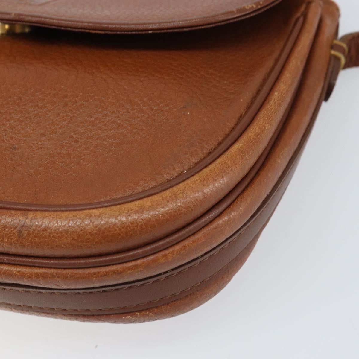Burberry Vintage Shoulder Bag Leather Brown Leather Shoulder Bag Bag (Pre-Owned)