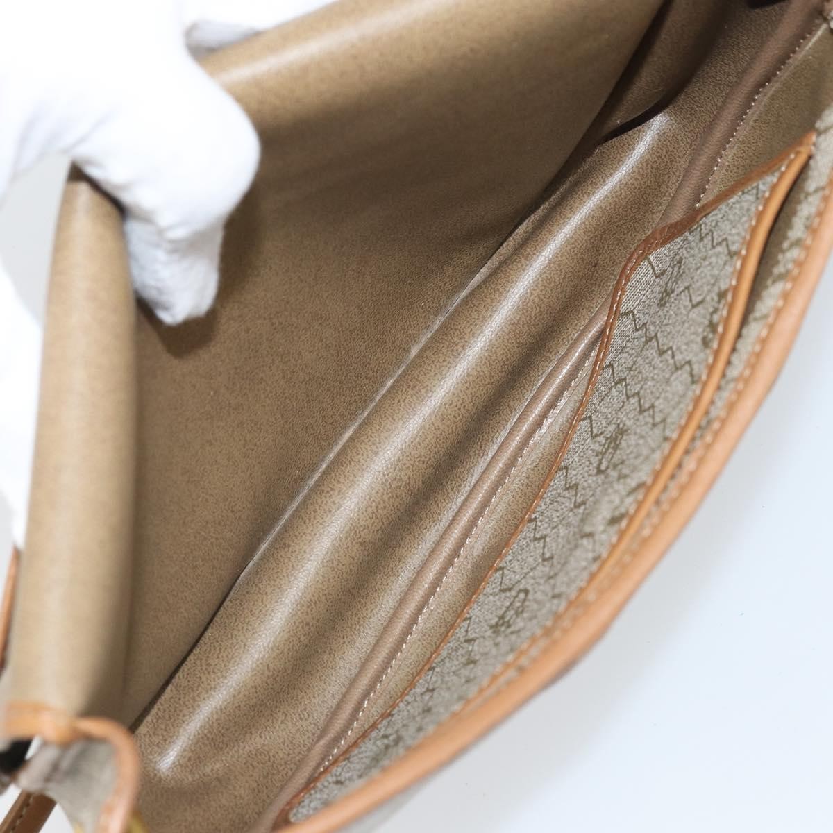 Christian Dior Vintage Honeycomb Shoulder Bag Canvas Beige Canvas Shoulder Bag Bag (Pre-Owned)