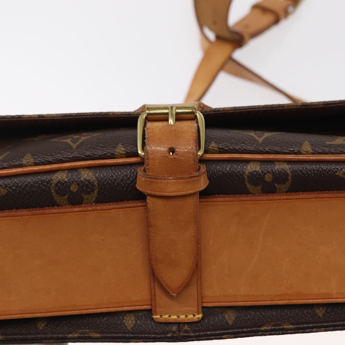 Louis Vuitton Cartouchiere Handbag Monogram Canvas Brown Canvas Shoulder Bag Bag (Pre-Owned)