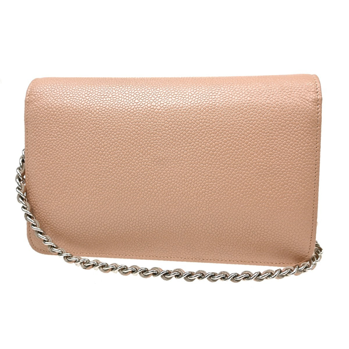 Chanel Logo Wallet On Chain Leather Pink Calfskin Crossbody Bag Bag (Pre-Owned)