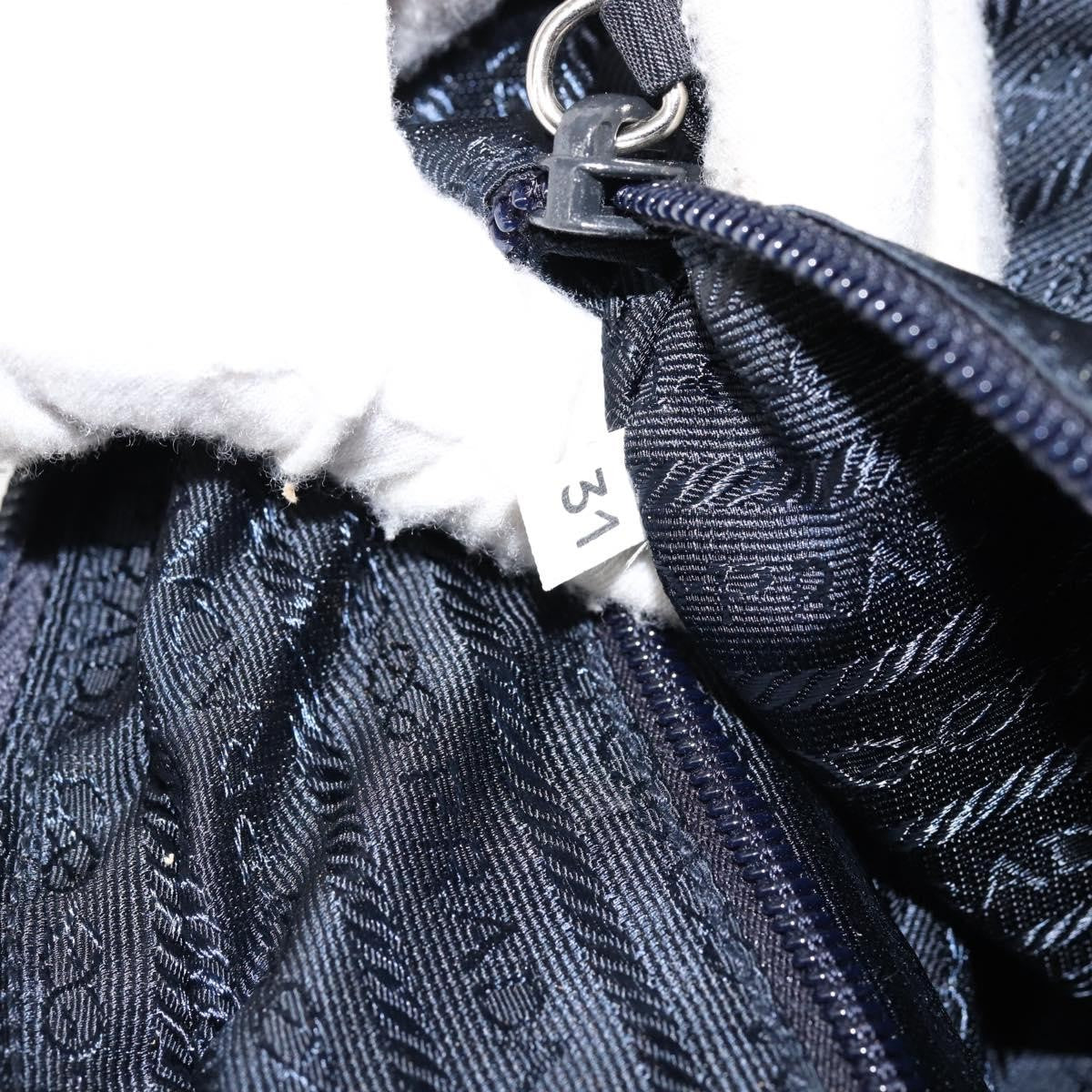 Prada Zip Around Tote Tessuto Navy Nylon Handbag (Pre-Owned)