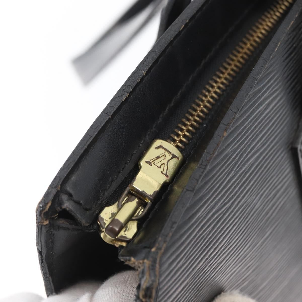 Louis Vuitton Saint Jacques Handbag Epi Leather Black Leather Shoulder Bag Bag (Pre-Owned)