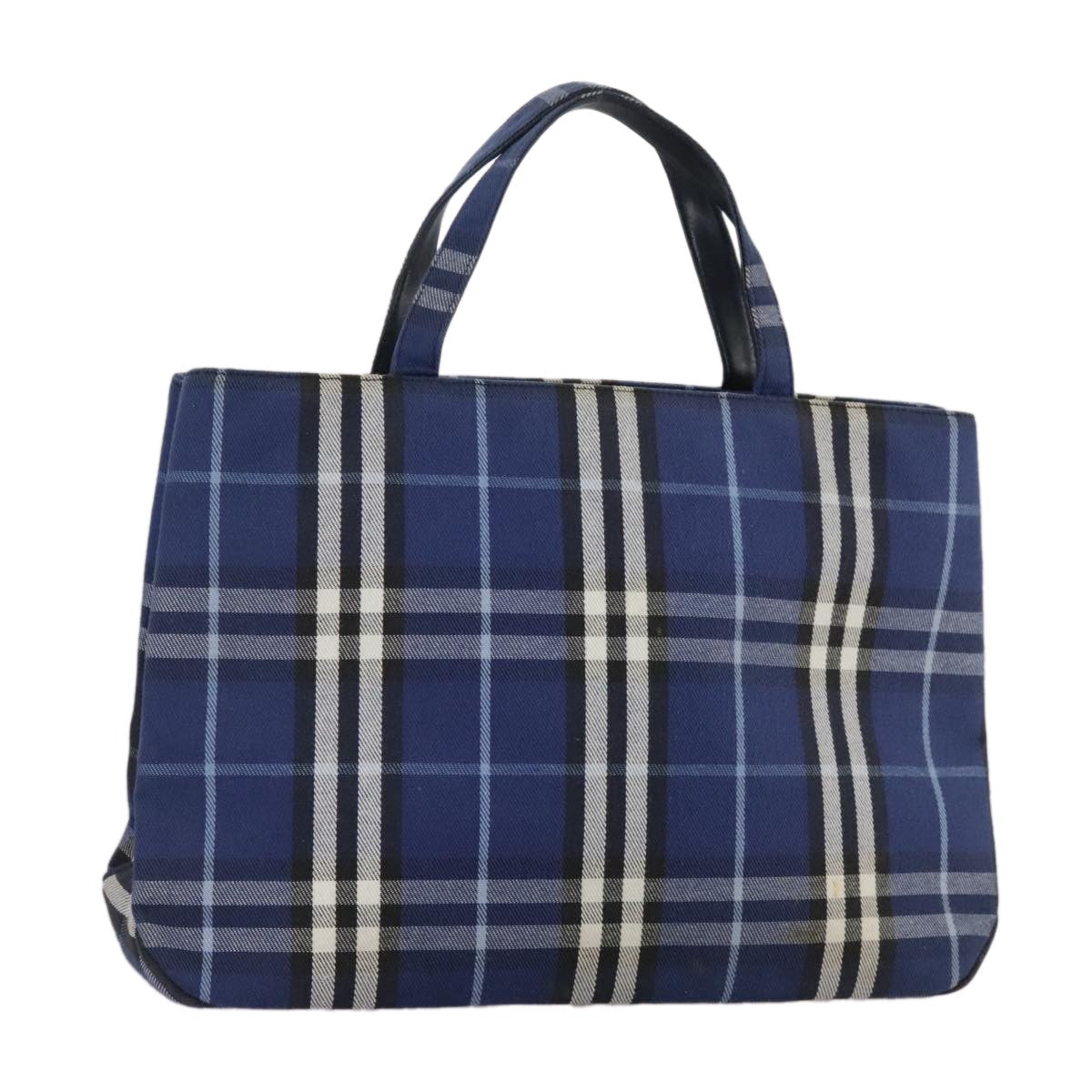 Burberry Nova Check Tote Canvas Check Pattern Blue Canvas Tote Bag Bag (Pre-Owned)