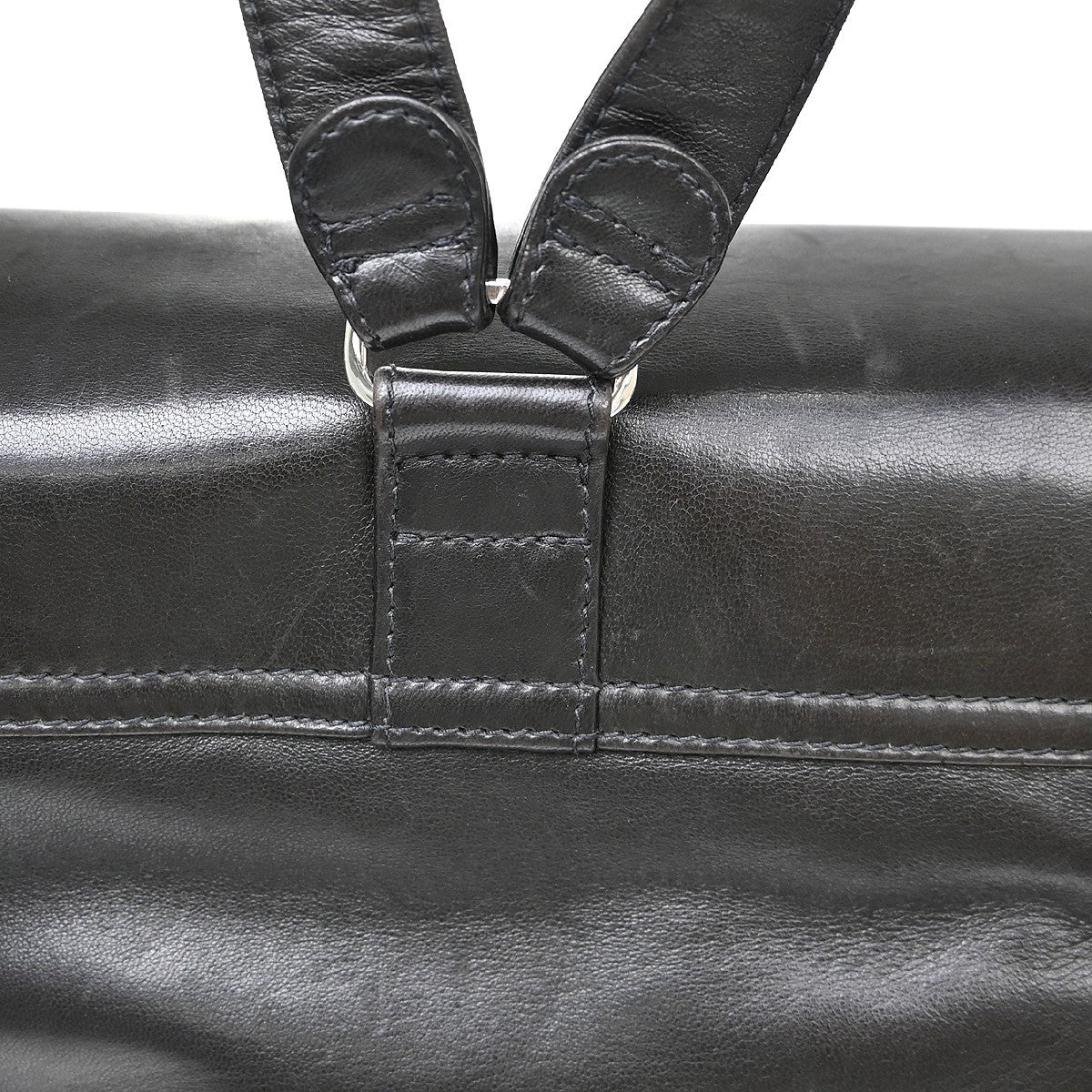 Chanel Vintage Flap Backpack Leather Black Leather Backpack Bag (Pre-Owned)