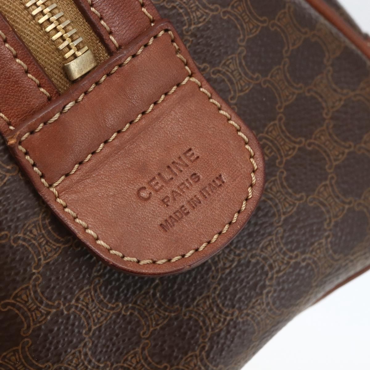 Celine Vintage Macadam Handbag Canvas And Leather Brown Canvas Shoulder Bag Bag (Pre-Owned)
