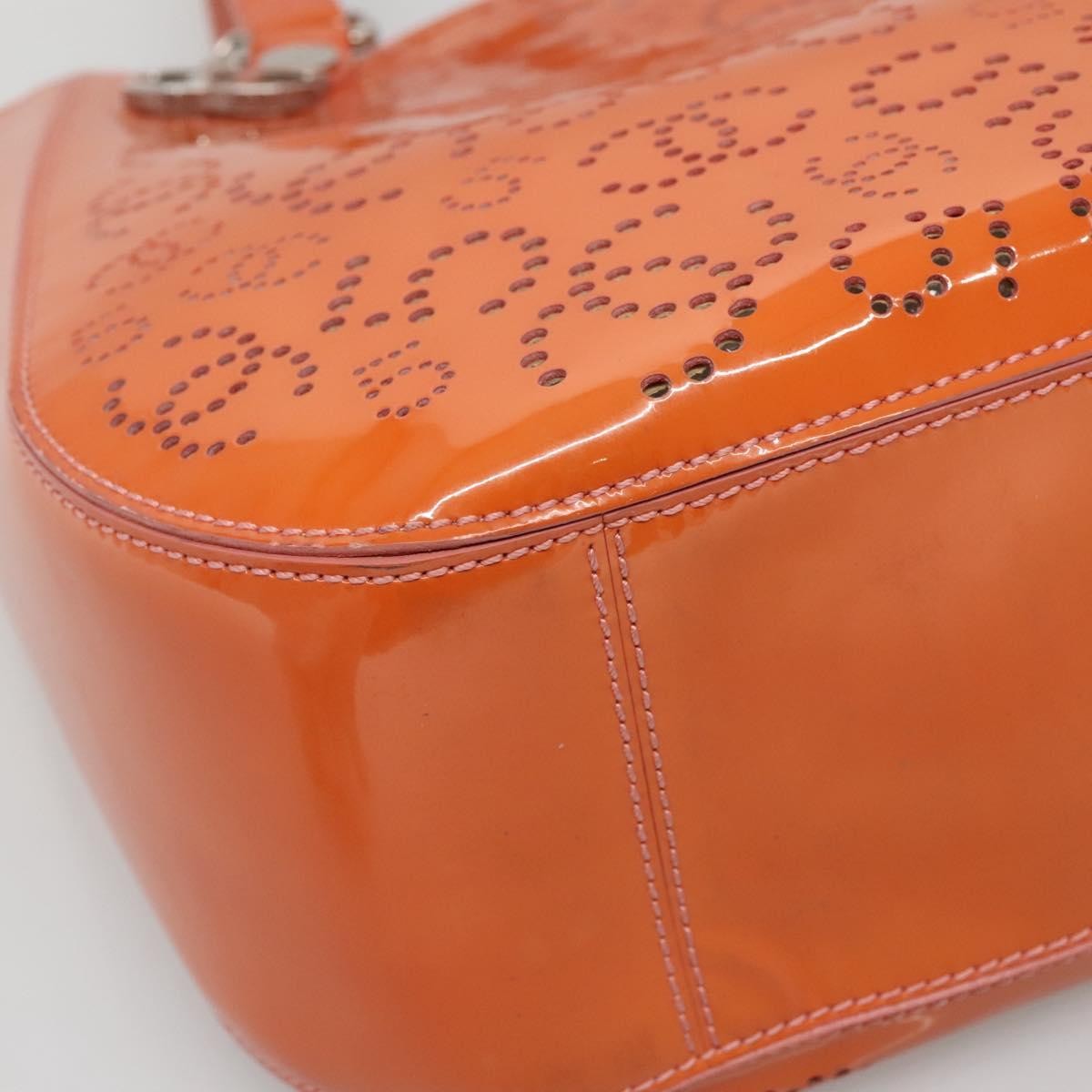 Chanel Cc No.5 Shopping Tote Perforated Patent Orange Patent_Leather Tote Bag Bag (Pre-Owned)