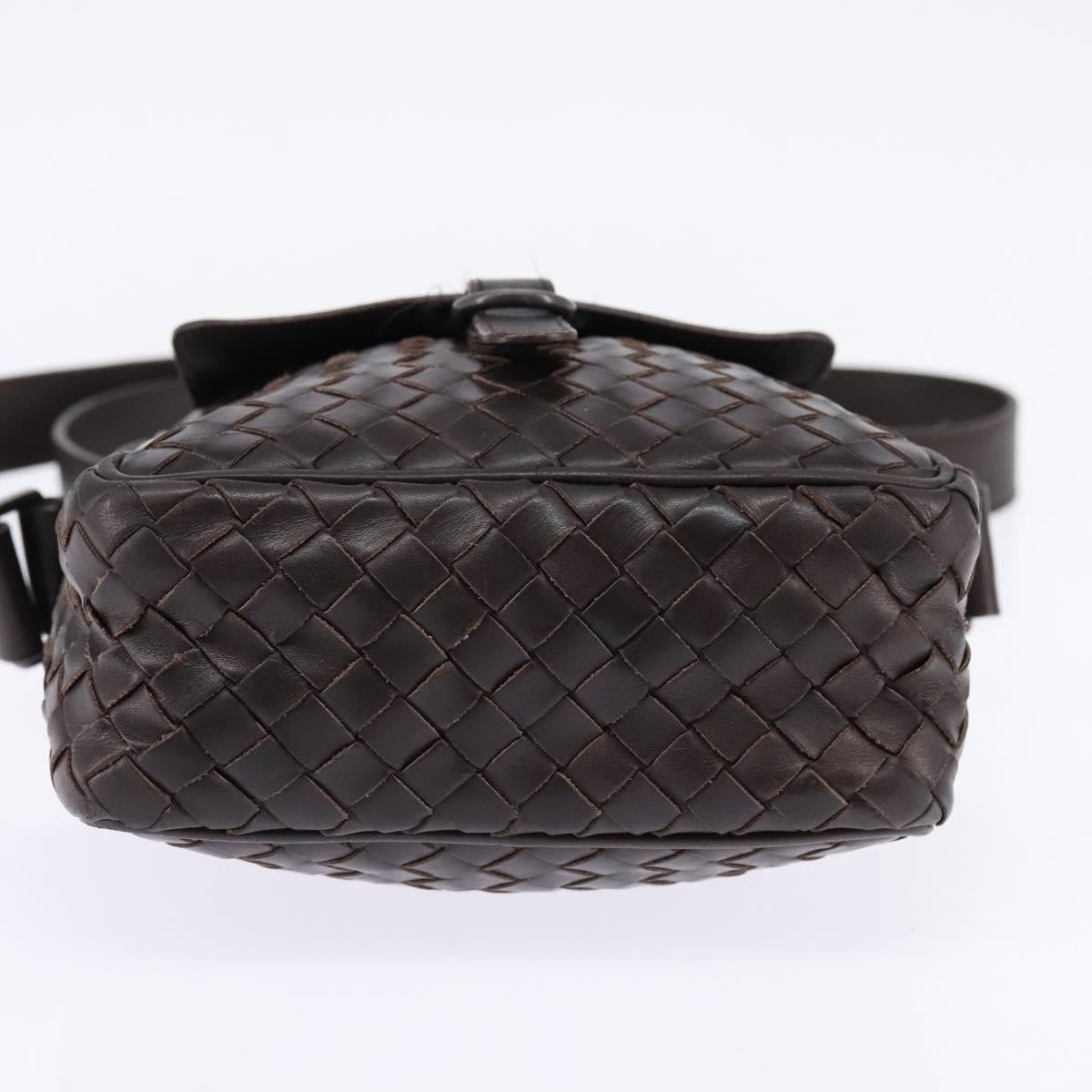Bottega Veneta Front Pocket Messenger Bag Intrecciato Nappa Brown Leather Bag (Pre-Owned)