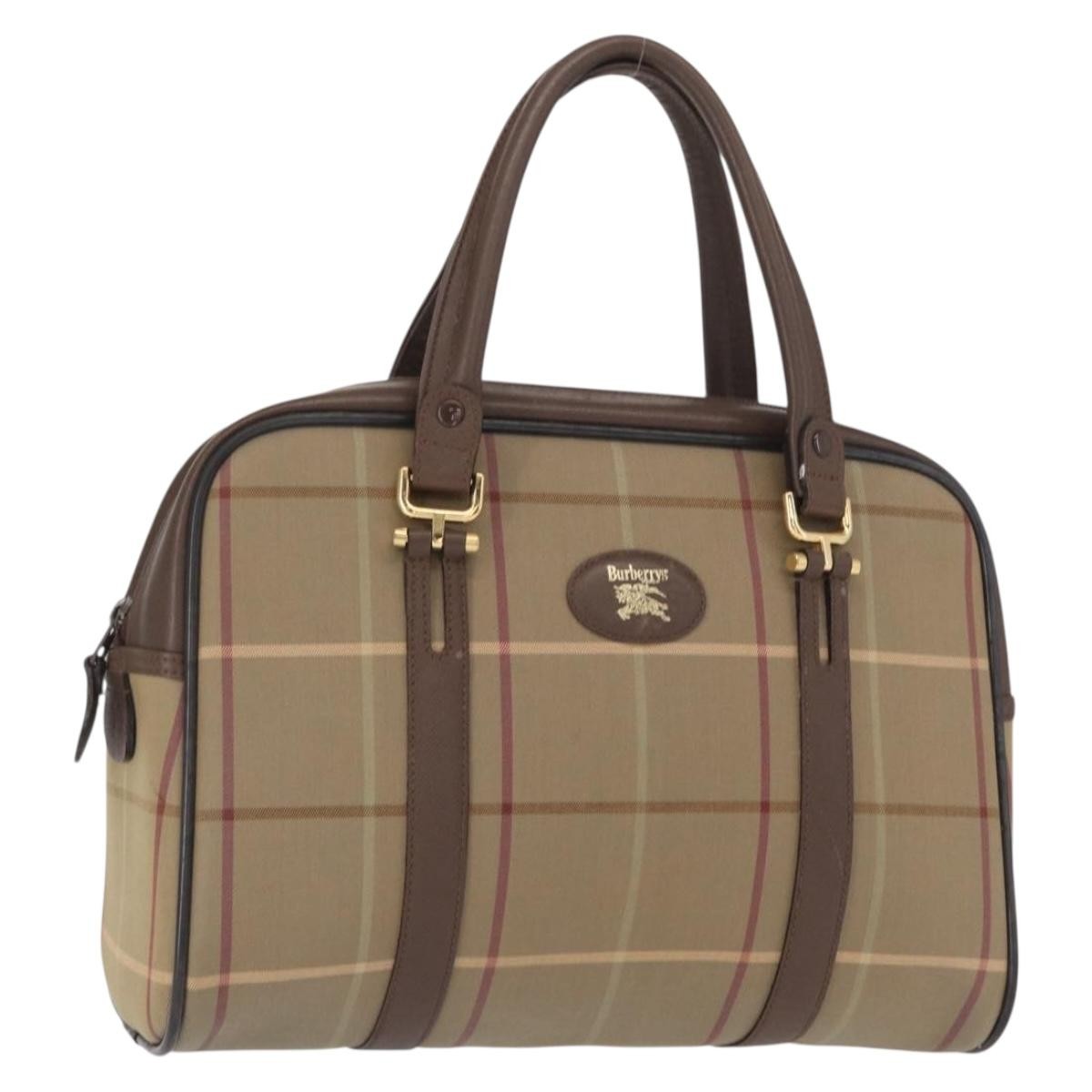 Burberry Nova Handbag Canvas Beige Canvas Handbag (Pre-Owned)