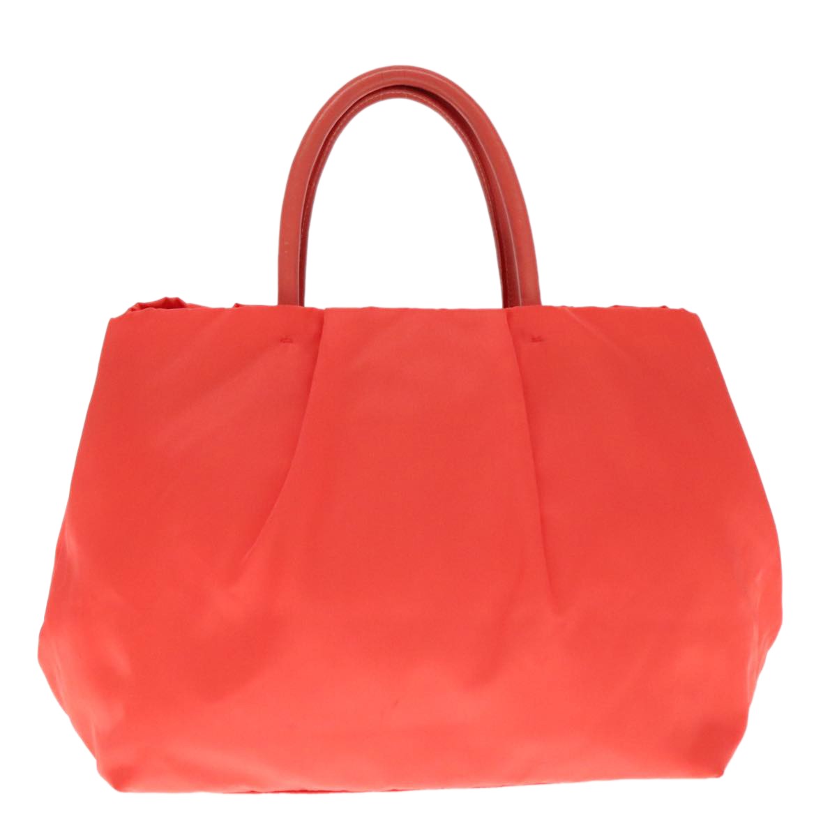 Prada Bow Tote Tessuto Orange Nylon Handbag (Pre-Owned)