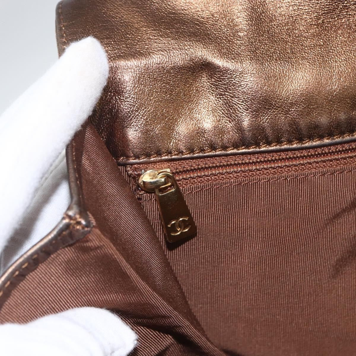 Chanel Vintage Logo Flap Messenger Bag Leather Brown Leather Shoulder Bag Bag (Pre-Owned)