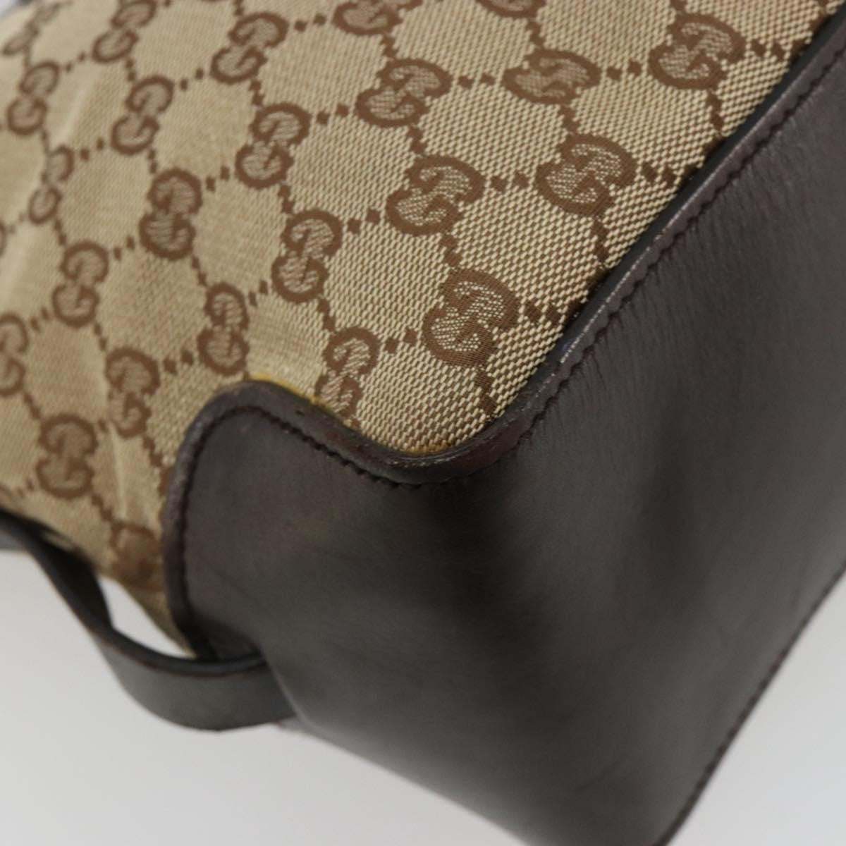 Gucci Belted Bucket Tote Gg Canvas With Leather Beige Canvas Tote Bag Bag (Pre-Owned)