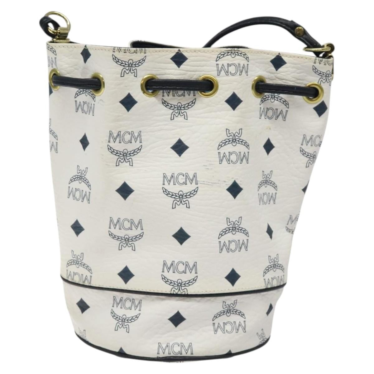 MCM Visetos Shoulder Bag Pvc White Pvc Shoulder Bag Bag (Pre-Owned)