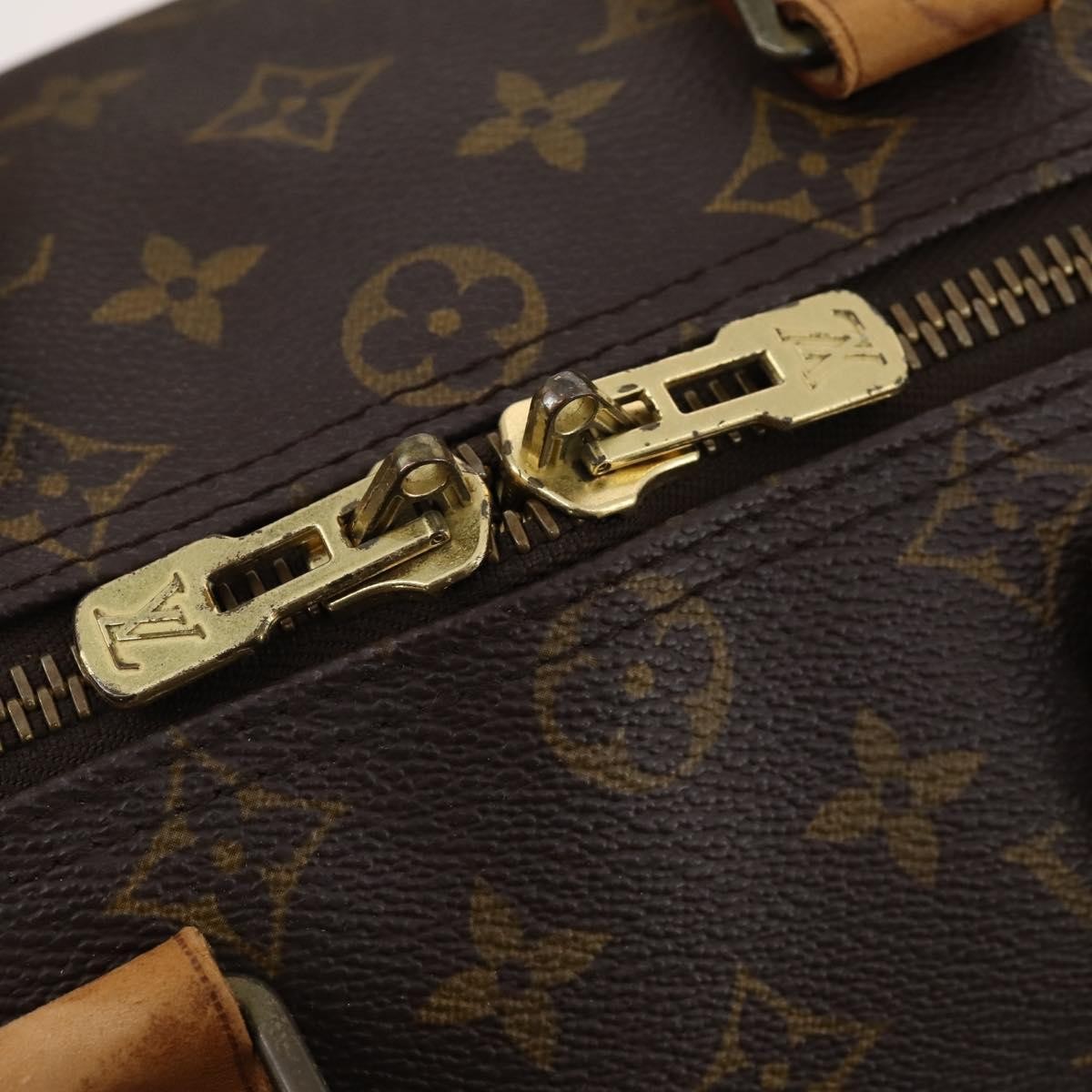 Louis Vuitton Keepall Bandouliere Bag Monogram Canvas Brown Canvas Travel Bag Bag (Pre-Owned)