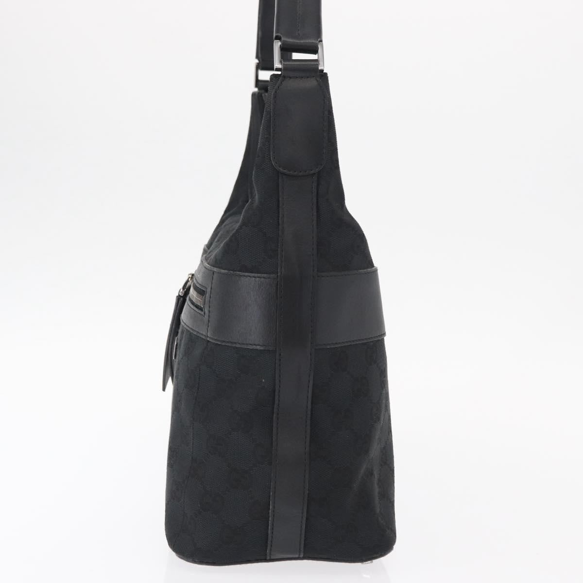 Gucci Vintage Shoulder Bag Gg Canvas And Leather Black Canvas Shoulder Bag Bag (Pre-Owned)