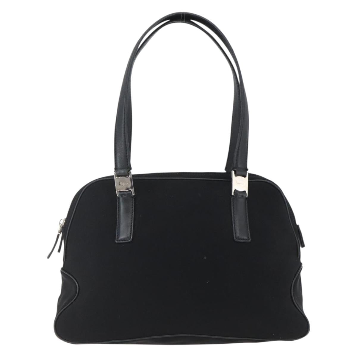 Salvatore Ferragamo Vintage Handbag Nylon Black Nylon Handbag (Pre-Owned)