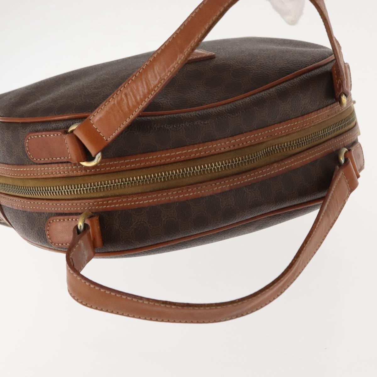 Celine Vintage Macadam Handbag Canvas And Leather Brown Canvas Handbag (Pre-Owned)