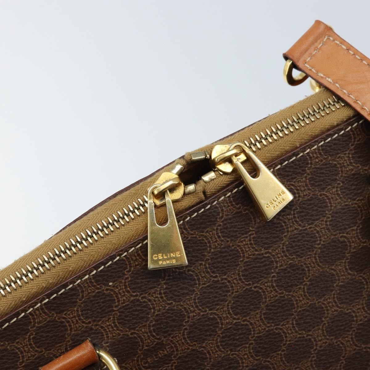 Celine Vintage Macadam Handbag Canvas And Leather Brown Canvas Handbag (Pre-Owned)