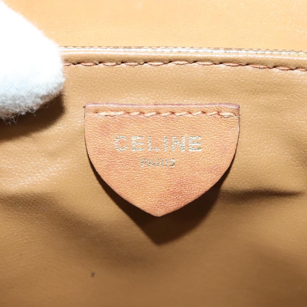Celine Vintage Macadam Shoulder Bag Macadam Canva Vinyl Beige Pvc Bag (Pre-Owned)