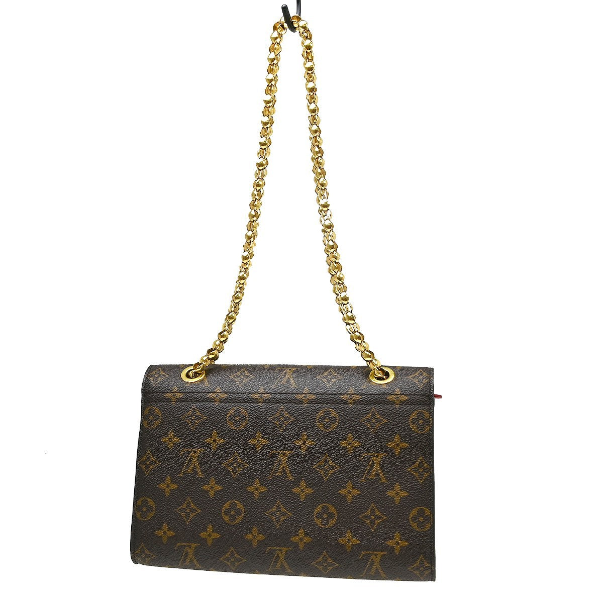 Louis Vuitton Victoire Handbag Monogram Canvas And Leather Brown Canvas Shoulder Bag Bag (Pre-Owned)