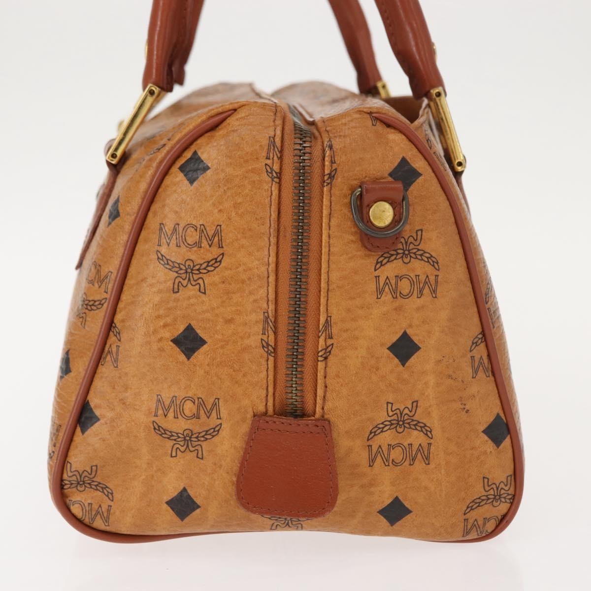 MCM Visetos Logogramme Handbag Canvas And Leather Brown Pvc Handbag (Pre-Owned)