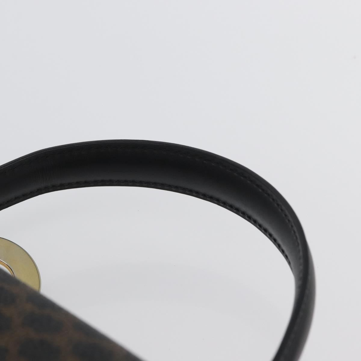 Celine Vintage Convertible Top Handle Bag Macadam Coated Canvas Black Canvas Handbag (Pre-Owned)