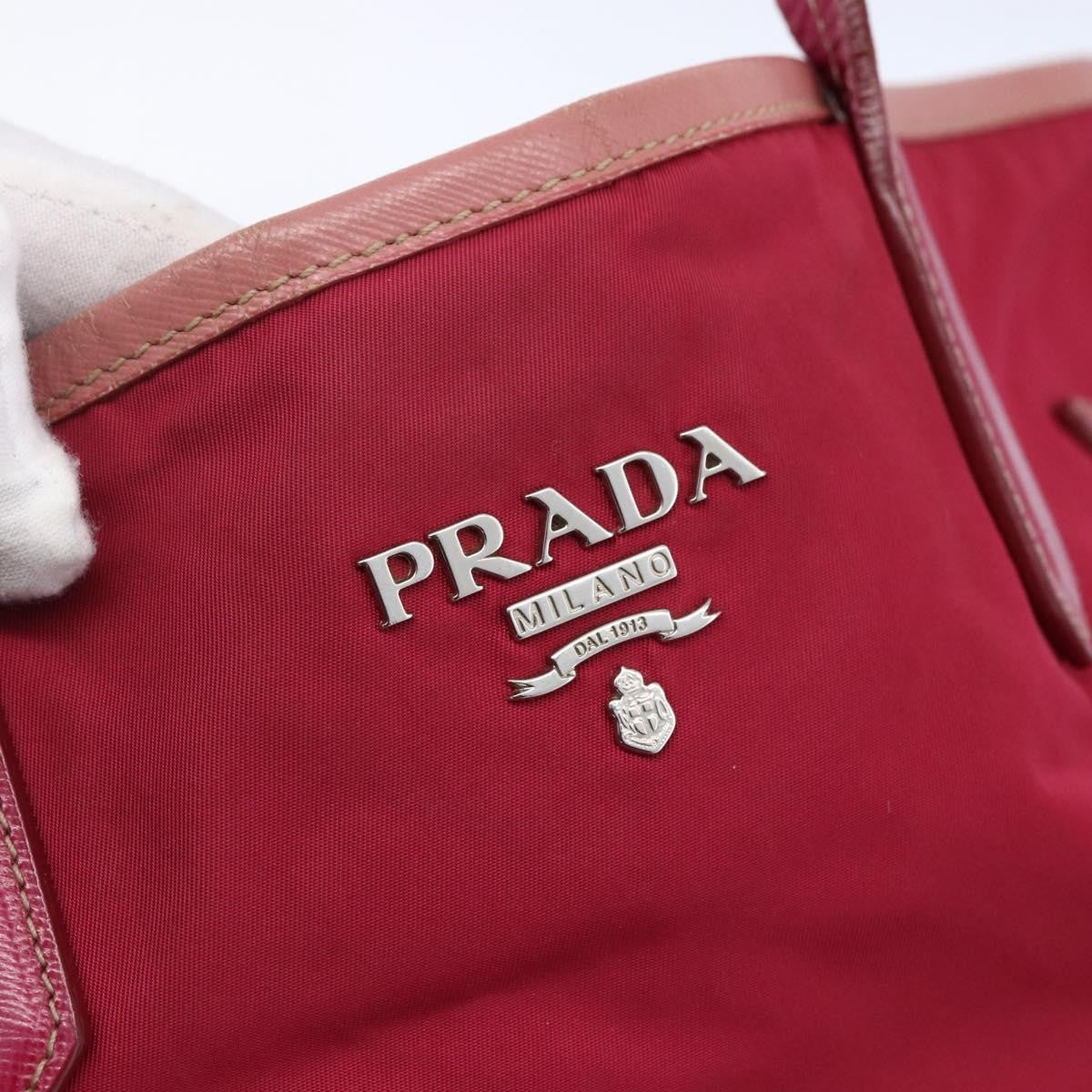 Prada Vintage Tote Tessuto Pink Nylon Tote Bag Bag (Pre-Owned)