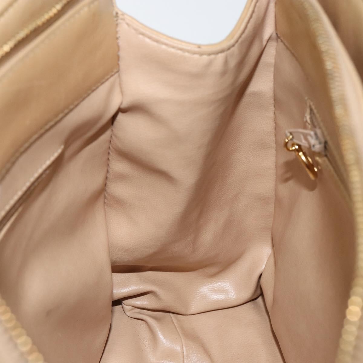 Chanel Vintage Convertible Tote Chevron Lambskin Beige Leather Tote Bag Bag (Pre-Owned)