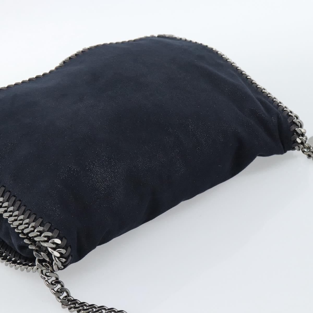Stella Mccartney Falabella Fold Over Flap Crossbody Bag Shaggy Deer Navy Synthetic Shoulder Bag Bag (Pre-Owned)