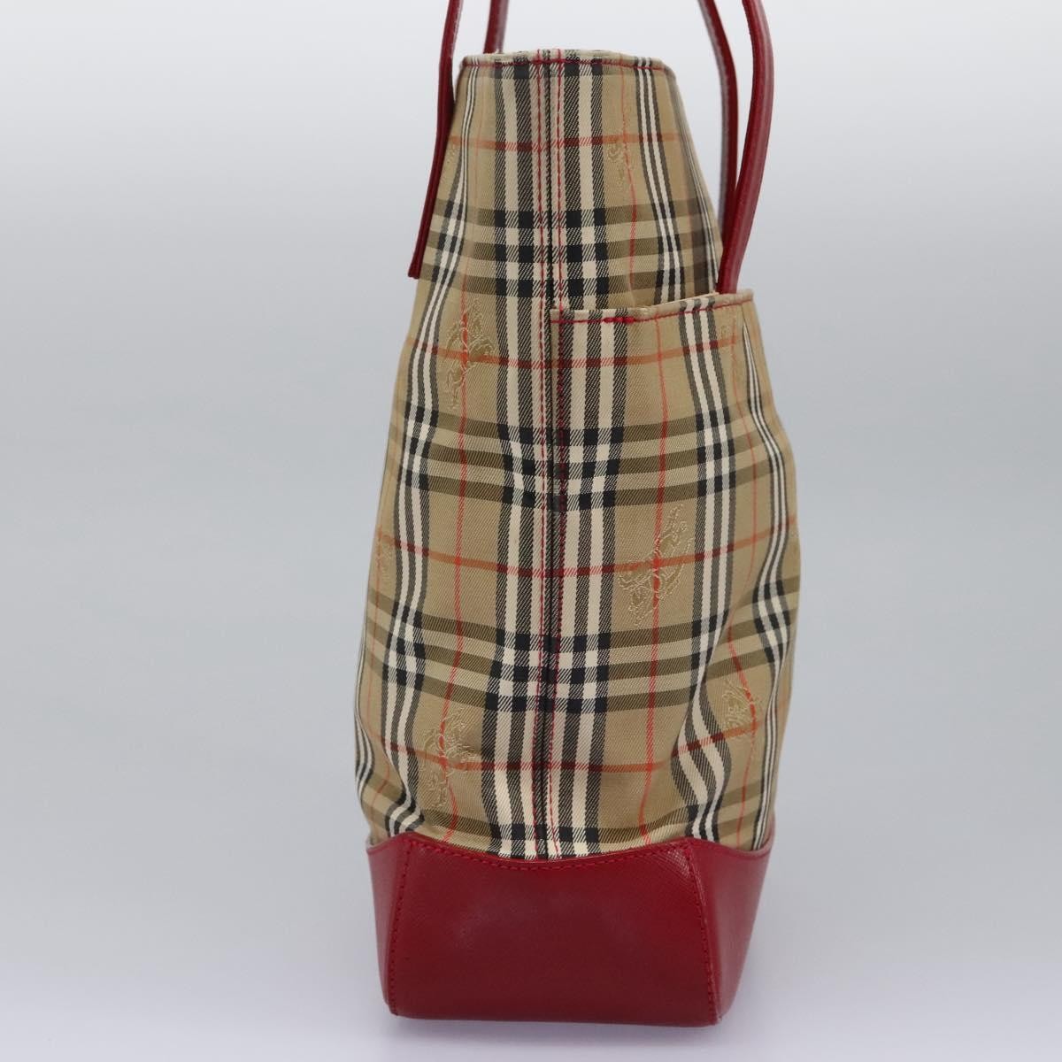 Burberry Nova Check Tote Canvas Check Pattern Beige Canvas Tote Bag Bag (Pre-Owned)