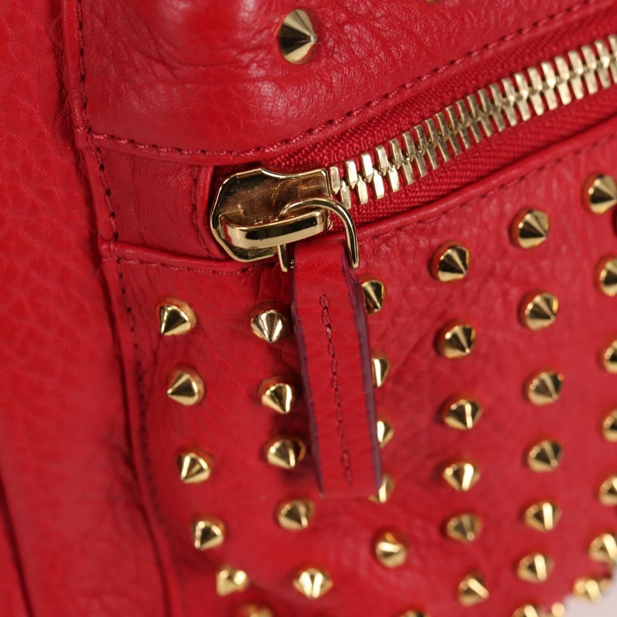 MCM Vintage Vicetos Backpack Leather Red Leather Backpack Bag (Pre-Owned)