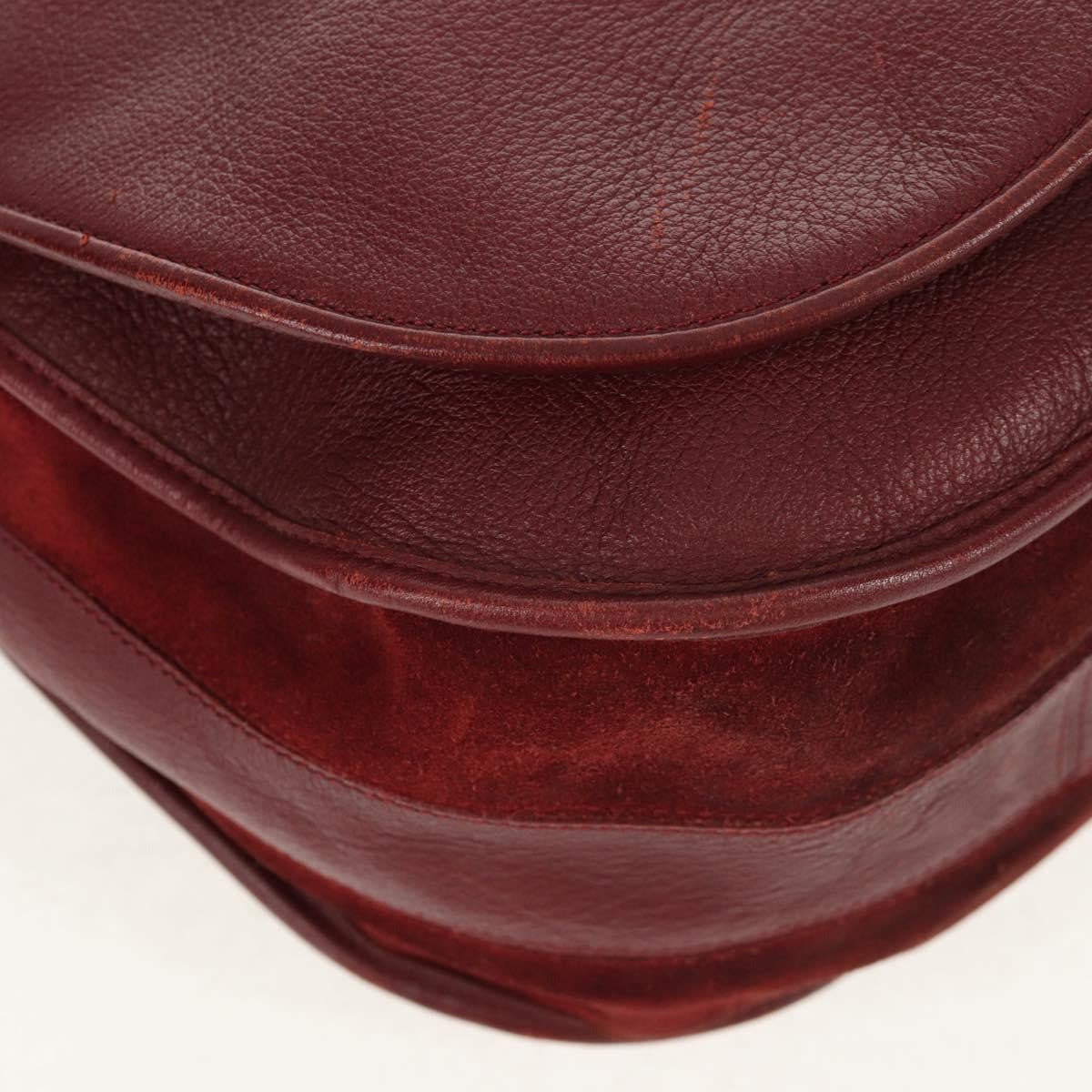 Cartier Must De Cartier Shoulder Bag Leather Burgundy Leather Shoulder Bag Bag (Pre-Owned)