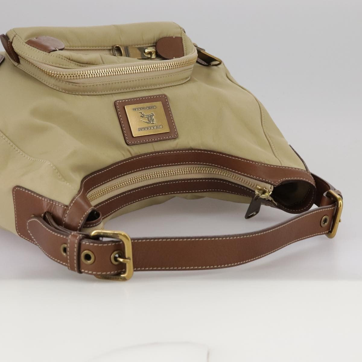 Burberry Blue Label Shoulder Bag Nylon Beige Nylon Shoulder Bag Bag (Pre-Owned)