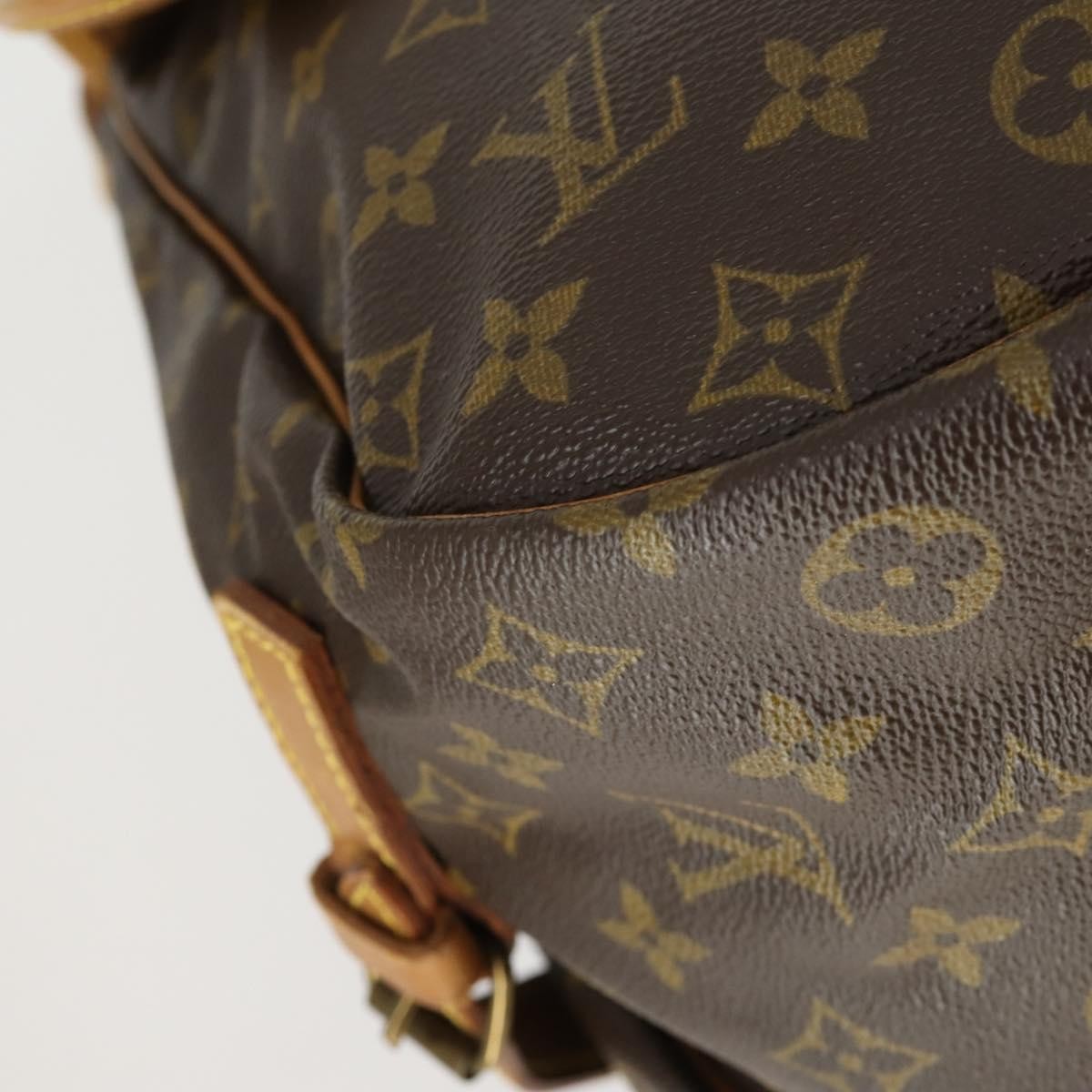 Louis Vuitton Saumur Handbag Monogram Canvas Brown Canvas Shoulder Bag Bag (Pre-Owned)