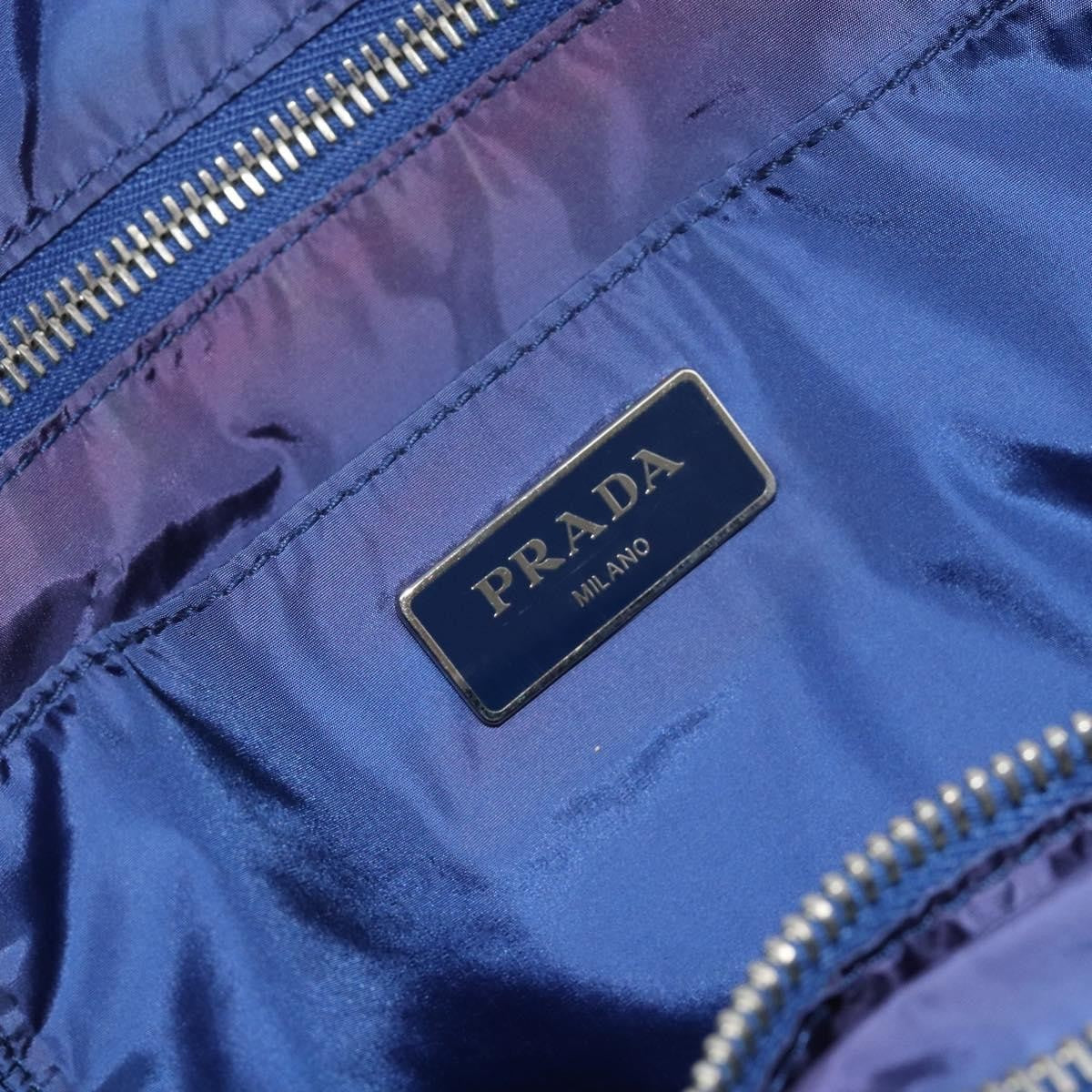 Prada Floreal Tote Printed Tessuto Blue Nylon Tote Bag Bag (Pre-Owned)