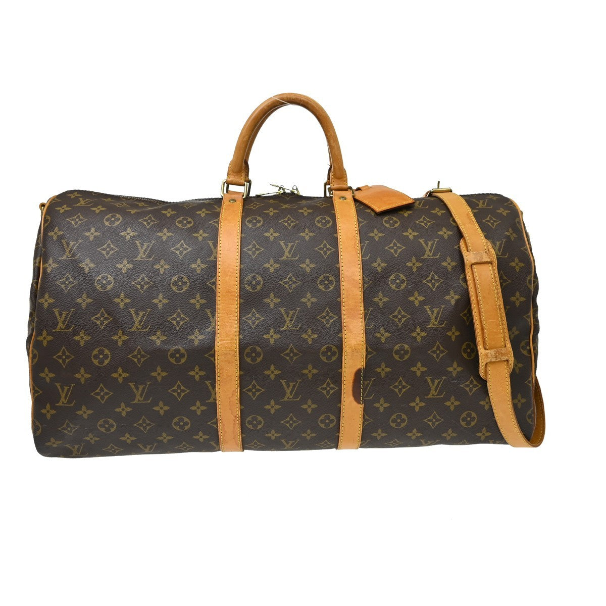 Louis Vuitton Keepall Bandouliere Bag Monogram Canvas Brown Canvas Travel Bag Bag (Pre-Owned)