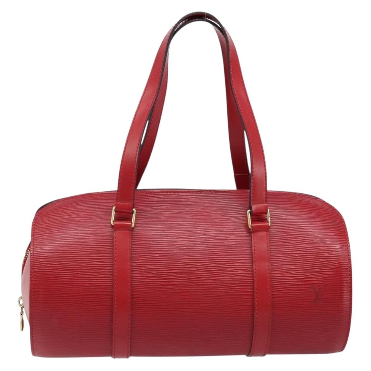 Louis Vuitton Soufflot Handbag Epi Leather Red Leather Handbag (Pre-Owned)