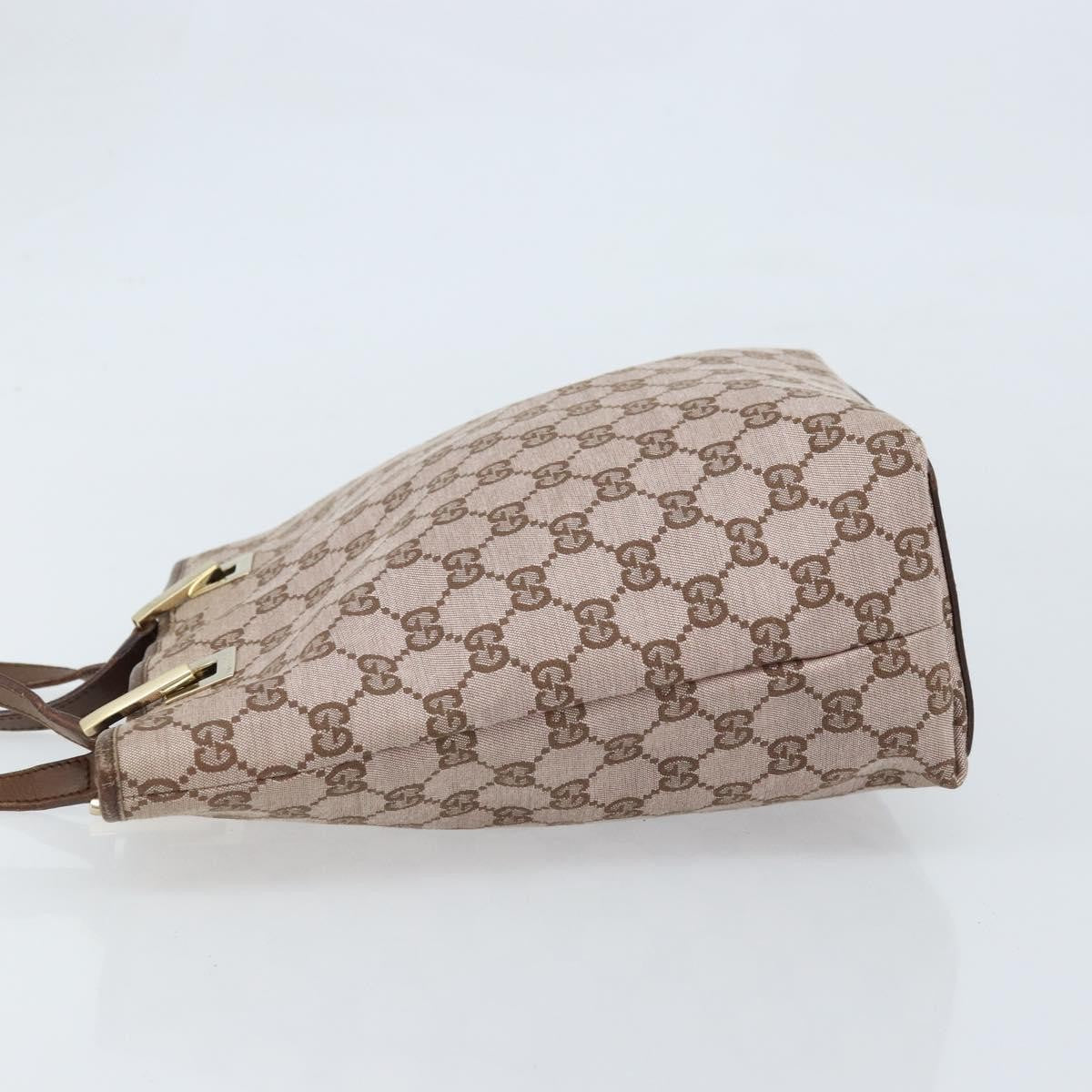 Gucci Vintage Bucket Shopping Tote Gg Canvas Brown Canvas Tote Bag Bag (Pre-Owned)